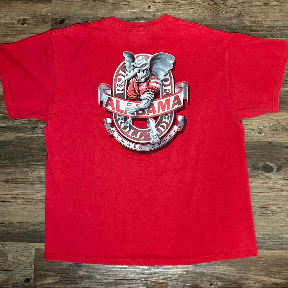 Vtg Alabama Crimson Tide Rammer Jammer Delta Pro Weight Tee T-Shirt Size XL Red